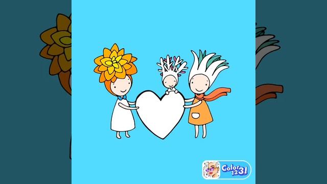 раскраска человечки и сердечко☺??❤ смотреть онлайн