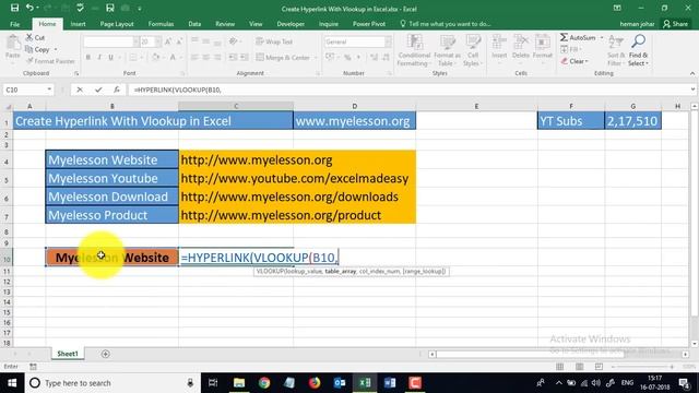 Use Vlookup to Create Hyperlink in Excel смотреть онлайн