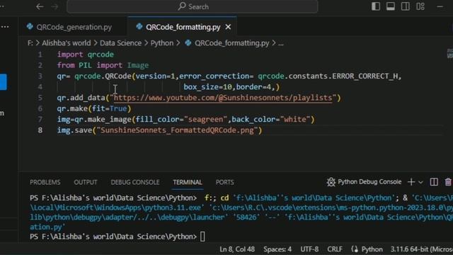 How to generate QR code using Python| Project in just a few minutes #learnwithme #subscribe смотреть онлайн