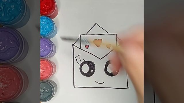 Как нарисовать КОНВЕРТ И СЕРДЦЕ | Рисуем с детьми онлайн смотреть онлайн