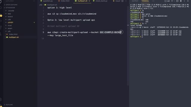Amazon S3 Hands on Multipart Upload AWS CLI Low level vs Highlevel CLI 2021 updated смотреть онлайн