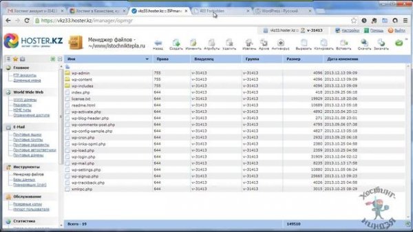 Хостинг Hoster.kz. Устанавливаем Wordpress.