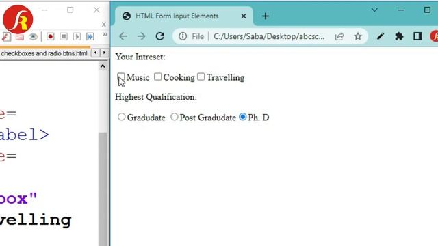 HTML Tutorial - Work with Checkbox, Radio Button and Drop-down List | Class 9 @LearnwithSaba смотреть онлайн