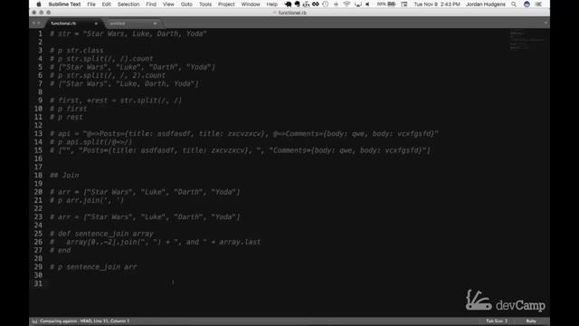 Ruby Coding Lecture: Split, Join, Each, and Map Methods смотреть онлайн