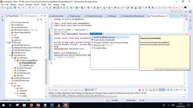 Cours JavaEE 2018 2019 TP2 CRUD JSF смотреть онлайн
