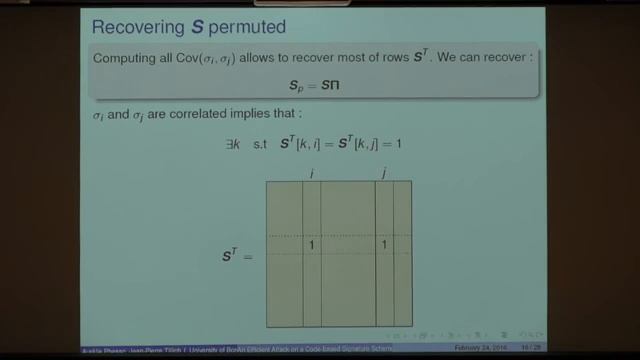 Aurélie Phesso - An Efficient Attack on a Code-based Signature Scheme смотреть онлайн