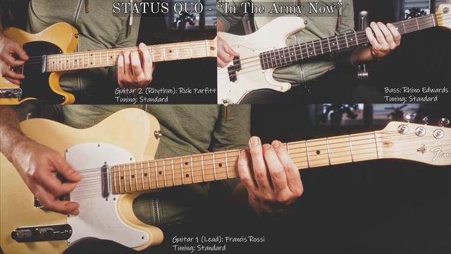 How To Play "IN THE ARMY NOW" (by STATUS QUO) on Guitar(s) & Bass (Francis Rossi, Rick Parfitt) 4K смотреть онлайн