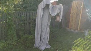 Светильник призрак из проволоки дерева укрывного материала и цемента