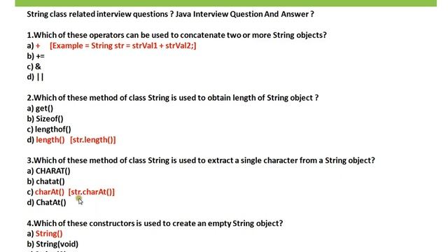 Java Interview Question And Answer String Class related interview questions and answers смотреть онлайн