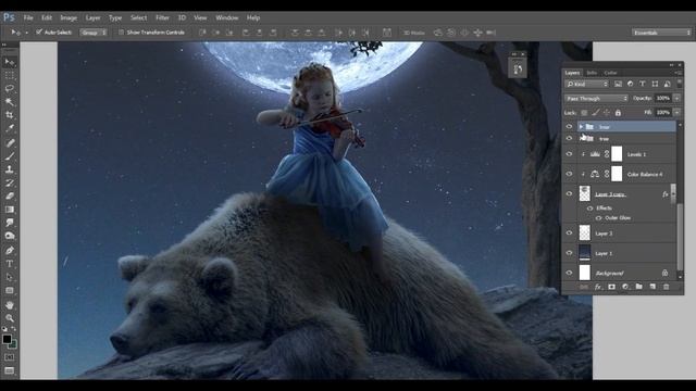 Fantasy Photoshop Manipulation Tutorial | Girl with Bear смотреть онлайн