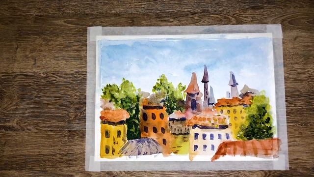 Акварельная живопись. Рисуем город. смотреть онлайн