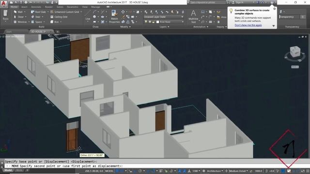 How to make a 3D AutoCAD drawing model from 2D Layout (Sample Modeling 2) смотреть онлайн