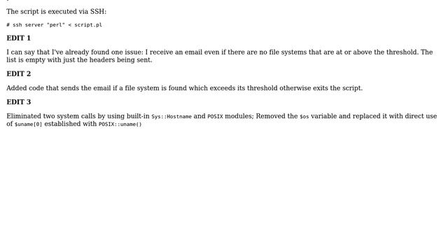 Perl script to check disk usage and report via email смотреть онлайн