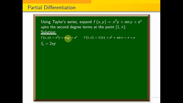 #MA3151 Using Taylor's series, f(x,y)=x^2y+siny+e^x upto second degree terms at the point (1,pi). смотреть онлайн