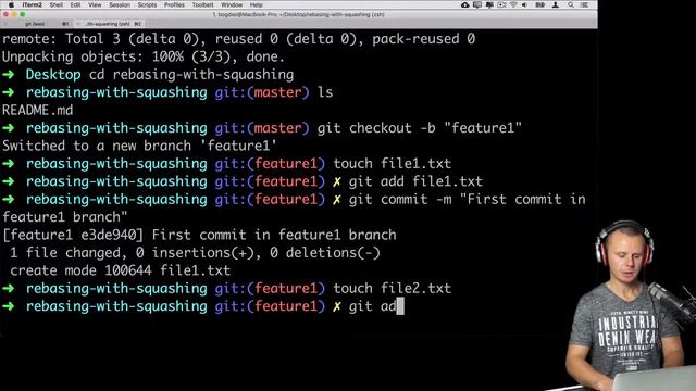 Squashing of Git commits at GitHub | Advanced Git - 15 смотреть онлайн