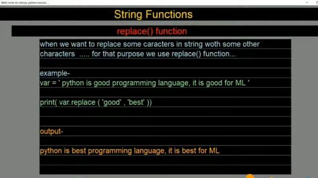 python string replace() function.. смотреть онлайн