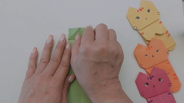 Закладка-кошка оригами:Как сделать закладку кота оригами из бумаги |Origami Paper Cat Bookmark 😻