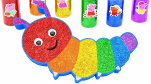 Для малышей мультики АСМР. Гусеница из разноцветных слаймов