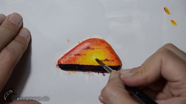 How To Paint A Sunset On A Rock Rock painting [Realtime] Steine bemalen смотреть онлайн