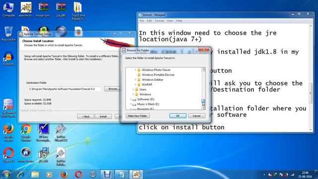 How to install tomcat server in windows 7- Advanced Java смотреть онлайн