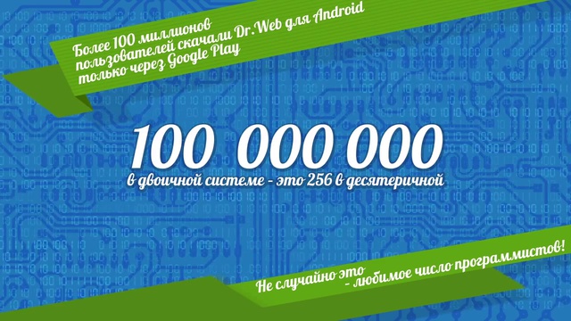 Более 100 миллионов пользователей скачали Dr.Web для Android только через Google Play смотреть онлайн