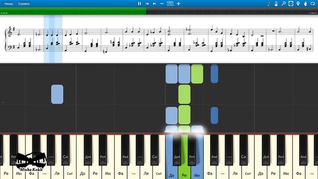 Черное море мое - Матрос с "Кометы" (на пианино Synthesia cover) Ноты и MIDI смотреть онлайн