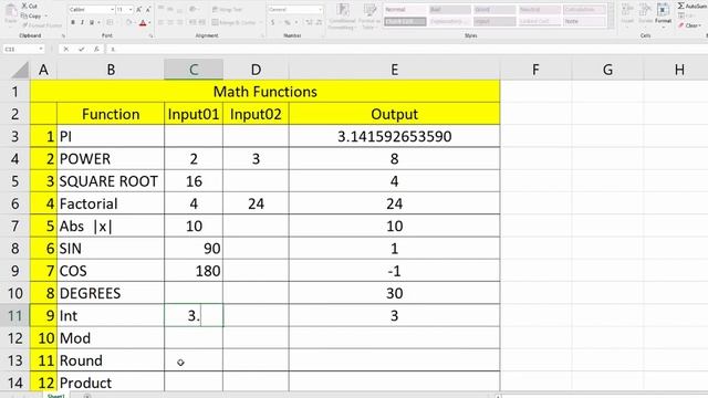 Math Functions () - Excel Tutorials смотреть онлайн