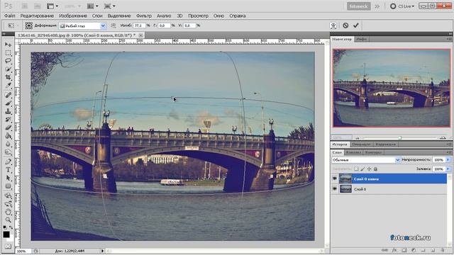 Эффект рыбий глаз (Fish Eye) в фотошопе смотреть онлайн