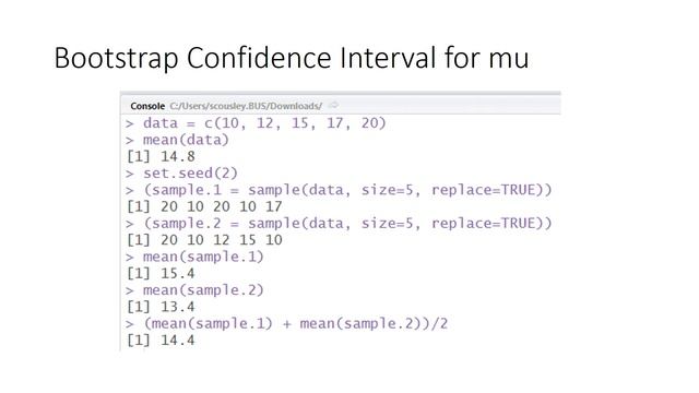 Bootstrap Confidence Interval for mu смотреть онлайн