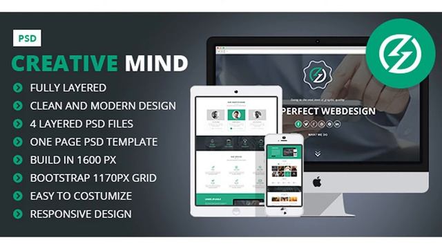 Creative Mind - Creative One Page PSD Template | Themeforest Website Templates and Themes смотреть онлайн