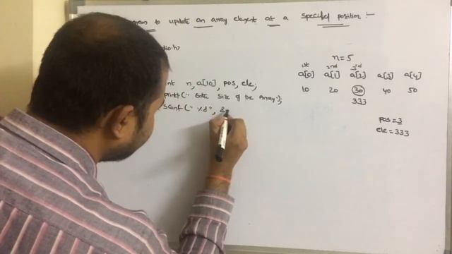 C Program to update an array element at specified position смотреть онлайн