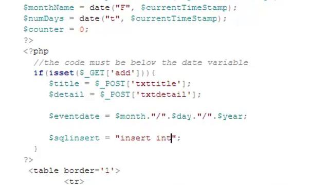 PHP MYSQL Event Calender Tutorial Part 6_2 : Adding Event into Database смотреть онлайн