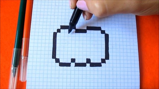 Простые рисунки по клеточкам Тыква Хэллоуин ? How to Draw Pumpkin Pixel Art for Kids Halloween смотреть онлайн