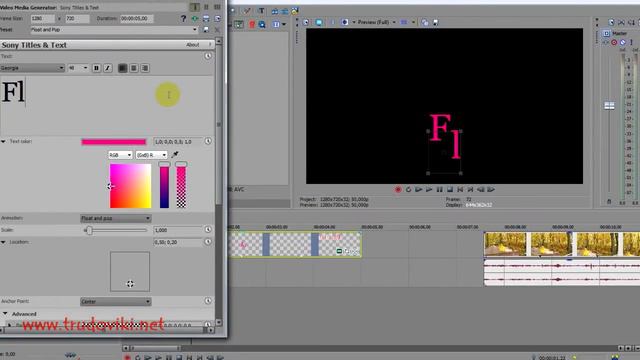 Урок 7 Титры. Работа с текстом в Sony Vegas. смотреть онлайн