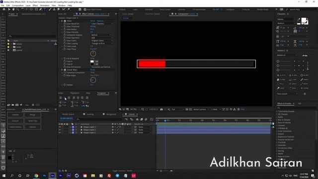 Создаём загрузочный бар в After Effects смотреть онлайн