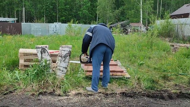 Доделываем уличный стол на даче.⚒ Рабочий процесс. смотреть онлайн