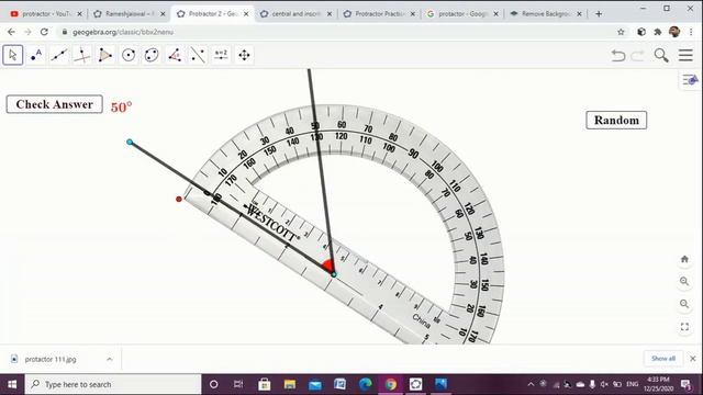 How to Create a protractor part-2 in GeoGebra смотреть онлайн