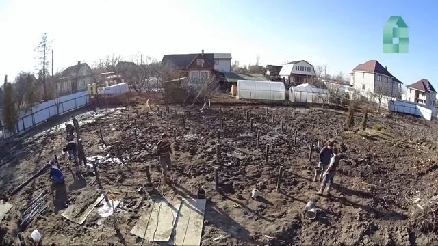 винтовые сваи монтаж фундамента 39шт за 12 часов таймлапс (под каркасный дом 11,5х12м) смотреть онлайн