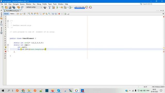 program to find sum of elements in an array in java ?? смотреть онлайн