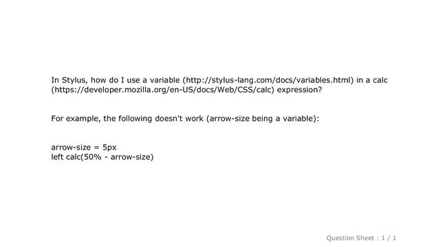 CSS : How to use a Stylus variable in calc? смотреть онлайн