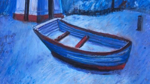 Painting Magadan. Lighthouse. Oil pastels on paper. Картина Магадан. Маяк. Масляная пастель. смотреть онлайн