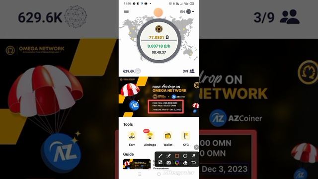 First Airdrop on OMEGA Network|OMN New Project|AZ Coiner App|Technical Shahnavi смотреть онлайн