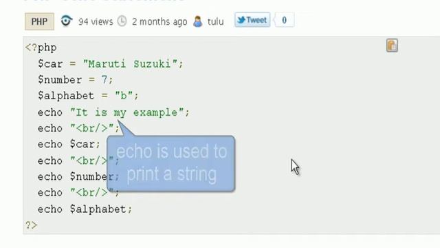 PHP Tutorial : PHP echo statement смотреть онлайн