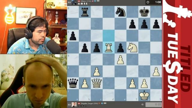 шахматы ГОРЯЧАЯ ИТАЛЬЯНОЧКА Сергей Жигалко - Хикару Накамура смотреть онлайн