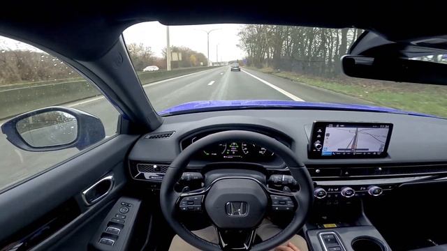 Honda Civic e:HEV 2023, Silent POV test drive - Sport Line, Premium Crystal Blue смотреть онлайн