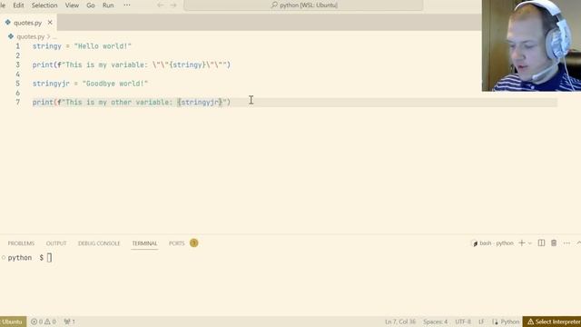 Python f-strings: quotes and braces смотреть онлайн
