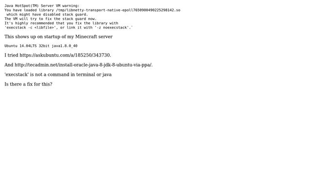Java HotSpot(TM) Server VM warning: You have loaded library [...].so which might have disabled... смотреть онлайн