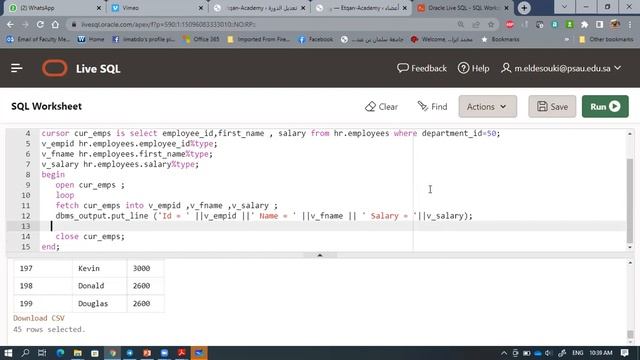 |PSAU - Course IS 3511| - |Oracle PL/SQL| - Lab 06 - | Explicit Cursors - Cursors with Parameters смотреть онлайн