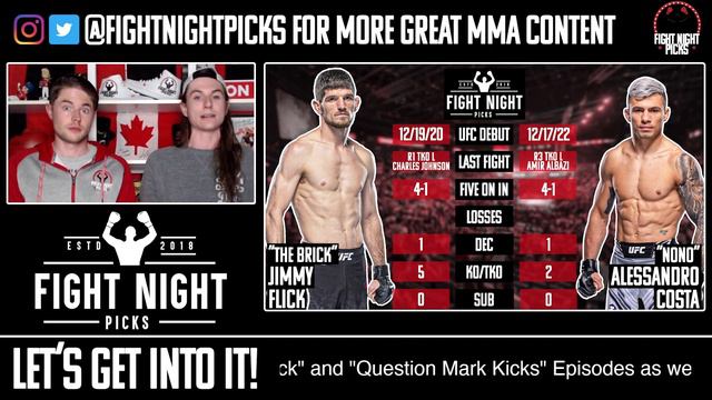 UFC Fight Night: Jimmy Flick vs. Alessandro Costa Preview & Prediction смотреть онлайн