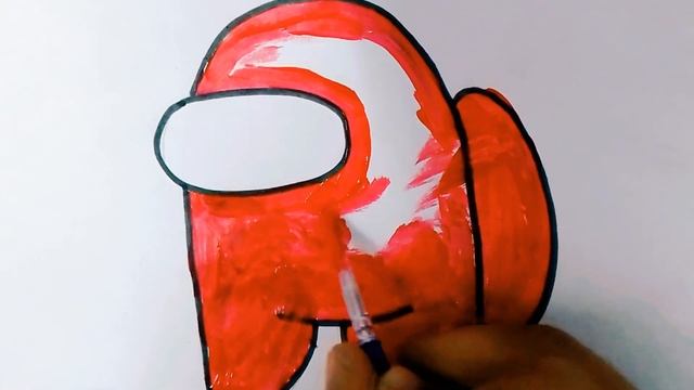 How to draw and paint AMONG US Game character смотреть онлайн